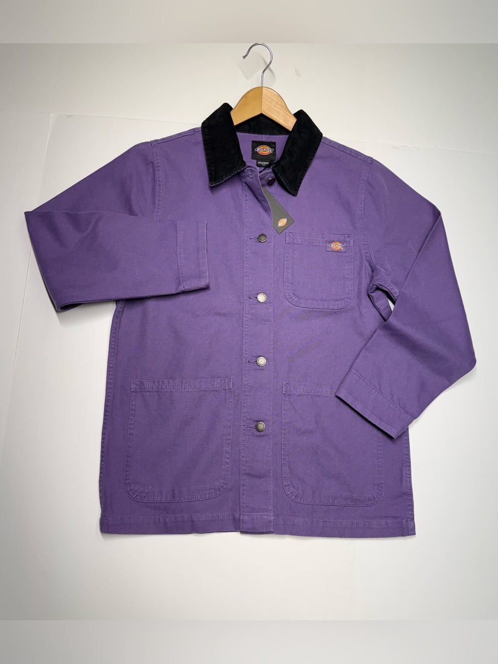 Dickies Canvas Chore Coat Jacket Women’s Size Small Purple Corduroy Collar NWT